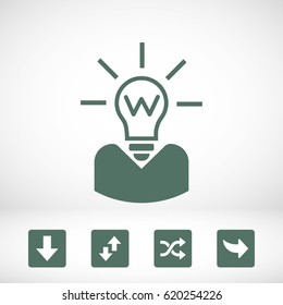 bulb icon stock vector illustration flat design