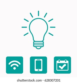 bulb icon stock vector illustration flat design