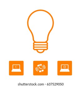 bulb icon stock vector illustration flat design