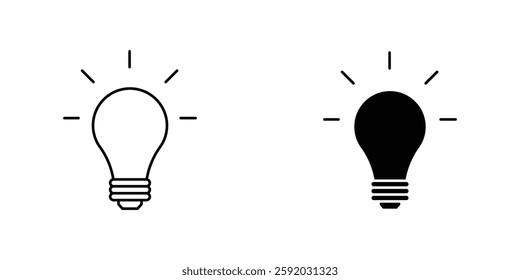 Bulb icon symbol collection on white background.