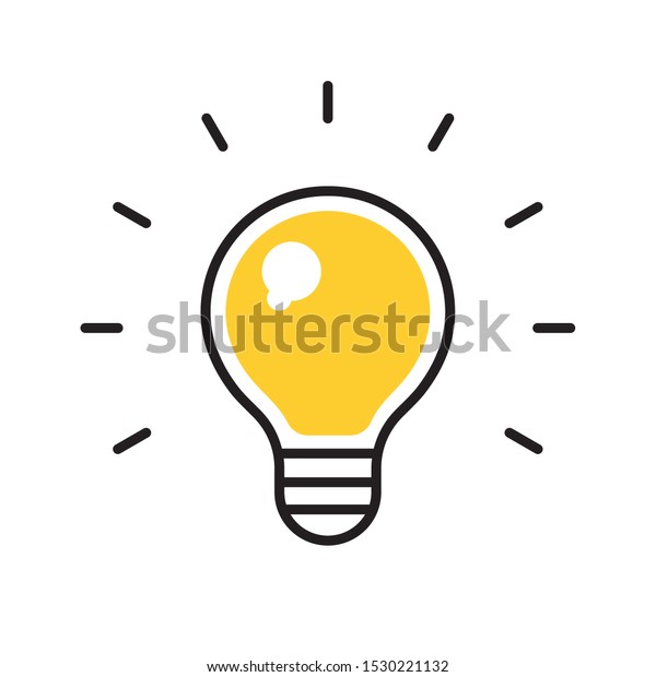 電球アイコン 照明のシンボル 電気 グラフィックデザイン用のフラットスタイルの考え方の記号 のベクター画像素材 ロイヤリティフリー