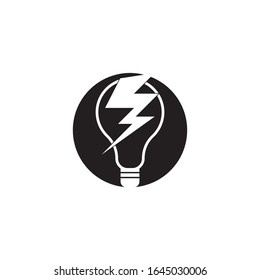 Icono de Bombilla y plantilla vectorial de símbolo