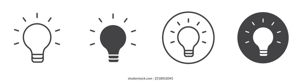 Bulb icon thin line illustration