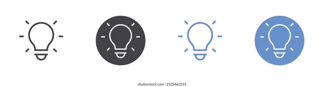 Bulb icon Thin outline art symbol