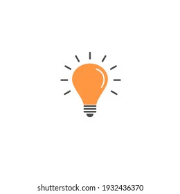 bulb icon for tips and trick, mobile application template, element design and website. vector illustration isolated on white background