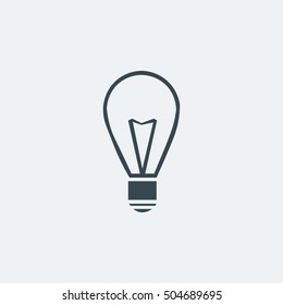 Bulb icon in trendy flat style background, image jpg, vector eps, flat web, material icon, UI illustration