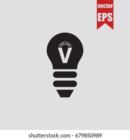 Bulb icon in trendy isolated on grey background.Vector illustration.