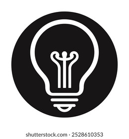 Bulb icon vector art illustration image Ideal for Ideas and Innovation Illustrations
