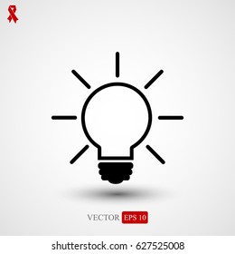 bulb icon, vector best flat icon, EPS 10