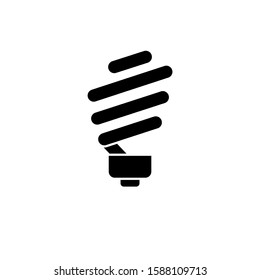 BULB Icon vector in black flat design on white background, light bulb simple icon vector.