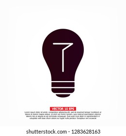  bulb icon. Vector  Eps 10 
