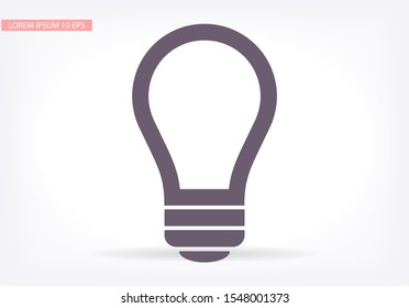 bulb icon. Vector Eps 10 . Lorem Ipsum Flat Design
