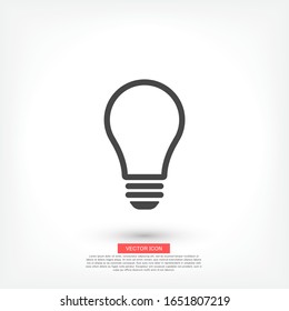 icono de la bombilla Vector Eps 10 Lorem Ipsum Símbolo de luz de diseño plano