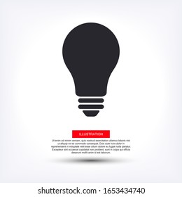 icono de la bombilla Vector Eps 10 Lorem Ipsum Símbolo de luz de diseño plano