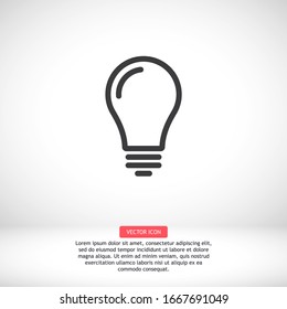bulb icon Vector Eps 10 Lorem Ipsum Flat Design light  lamp symbol