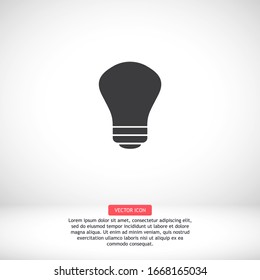 icono de la bombilla. Vector Eps 10 . Diseño plano Lorem Ipsum