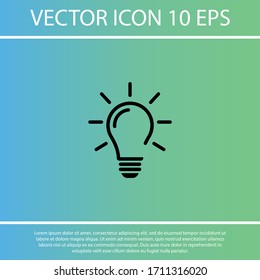 bulb icon Vector Eps 10 Lorem Ipsum Flat Design light  lamp symbol