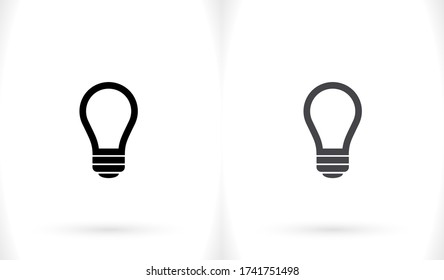 icono de la bombilla Vector Eps 10 Lorem Ipsum símbolo de lámpara de luz de diseño plano
