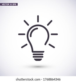 icono de la bombilla Vector Eps 10 Lorem Ipsum símbolo de lámpara de luz de diseño plano