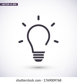 icono de la bombilla Vector Eps 10 Lorem Ipsum símbolo de lámpara de luz de diseño plano