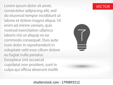 bulb icon Vector Eps 10 Lorem Ipsum Flat Design light  lamp symbol