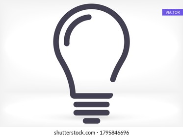 icono de la bombilla Vector Eps 10 Lorem Ipsum símbolo de lámpara de luz de diseño plano