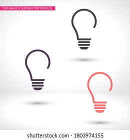 bulb icon Vector Eps 10 Lorem Ipsum Flat Design light  lamp symbol
