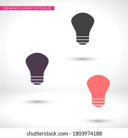 bulb  icon. Vector  Eps 10. Lorem Ipsum Flat Design  