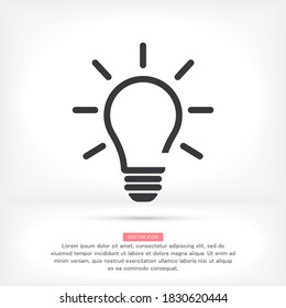 bulb icon Vector Eps 10 Lorem Ipsum Flat Design light  lamp symbol