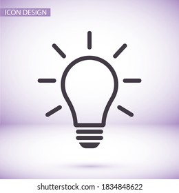 bulb icon Vector Eps 10 Lorem Ipsum Flat Design light  lamp symbol