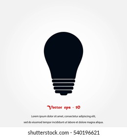 Bulb icon, Vector EPS 10 illustration style