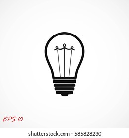 Bulb icon, Vector EPS 10 illustration style