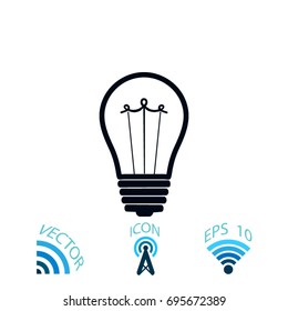 Bulb icon, Vector EPS 10 illustration style