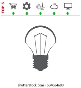 BULB Icon Vector flat design style