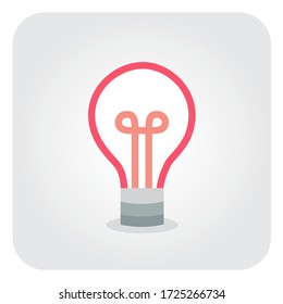 Bulb Icon Vector Flat Style