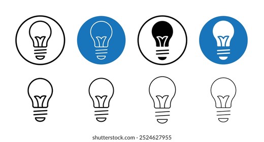 Bulb icon Vector flat thin line illustration