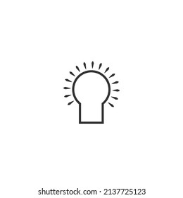 Bulb icon vector. Glowing outline light bulb illustration