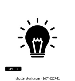 Bulb Icon Vector - Glyph or Solid