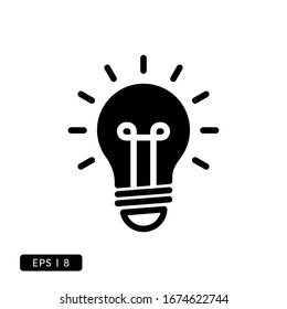 Bulb Icon Vector - Glyph or Solid