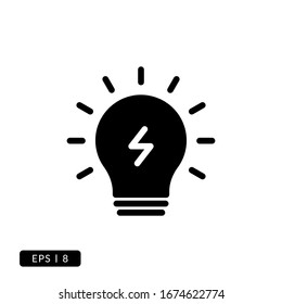 Bulb Icon Vector - Glyph or Solid