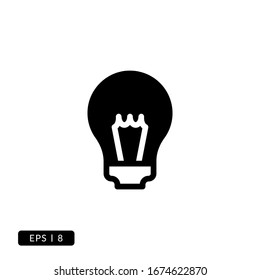 Bulb Icon Vector - Glyph or Solid