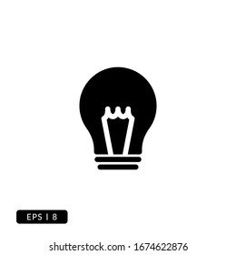 Bulb Icon Vector - Glyph or Solid