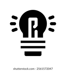 bulb icon. vector glyph icon for your website, mobile, presentation, and logo design.