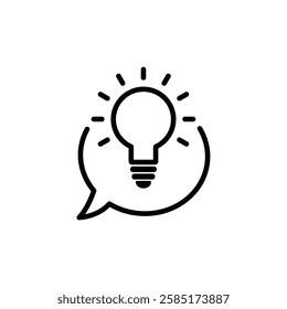  bulb icon vector idea icon speech bubble