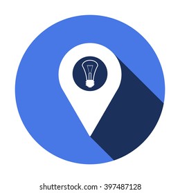 bulb icon, vector illustration. Flat design style