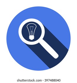 bulb icon, vector illustration. Flat design style