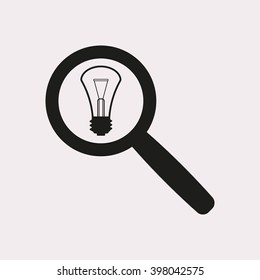 bulb icon, vector illustration. Flat design style