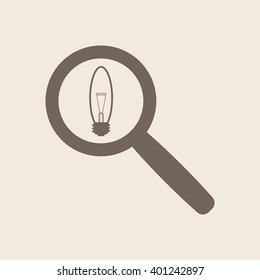 bulb icon, vector illustration. Flat design style