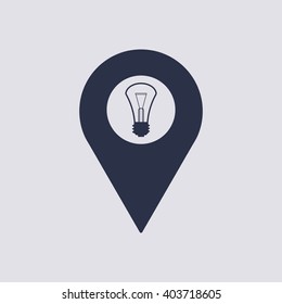 bulb icon, vector illustration. Flat design style