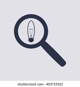 bulb icon, vector illustration. Flat design style